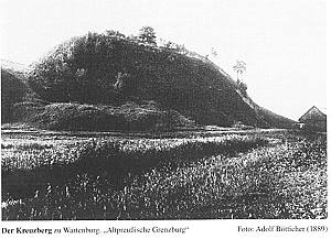 -Altpreußische Grenzburg, der Kreuzberg zu Wartenburg, Foto:Adolf Bötticher, 1889.